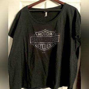 Women’s 3X Black Harley-Davidson Sequined Logo shirt - Las Vegas Nevada.